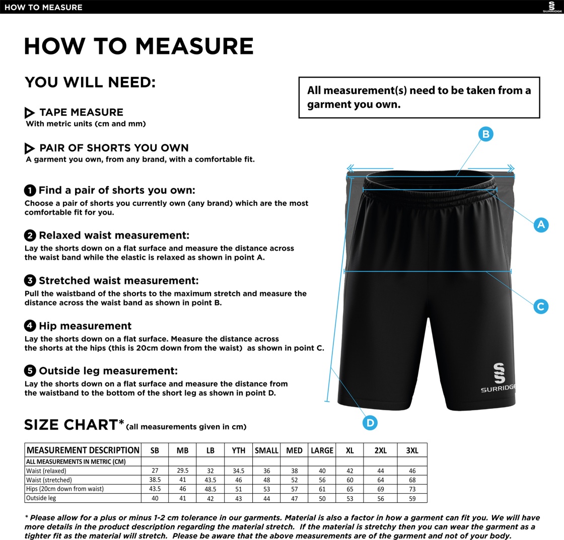 Risley CC - Ripstop Short - Size Guide