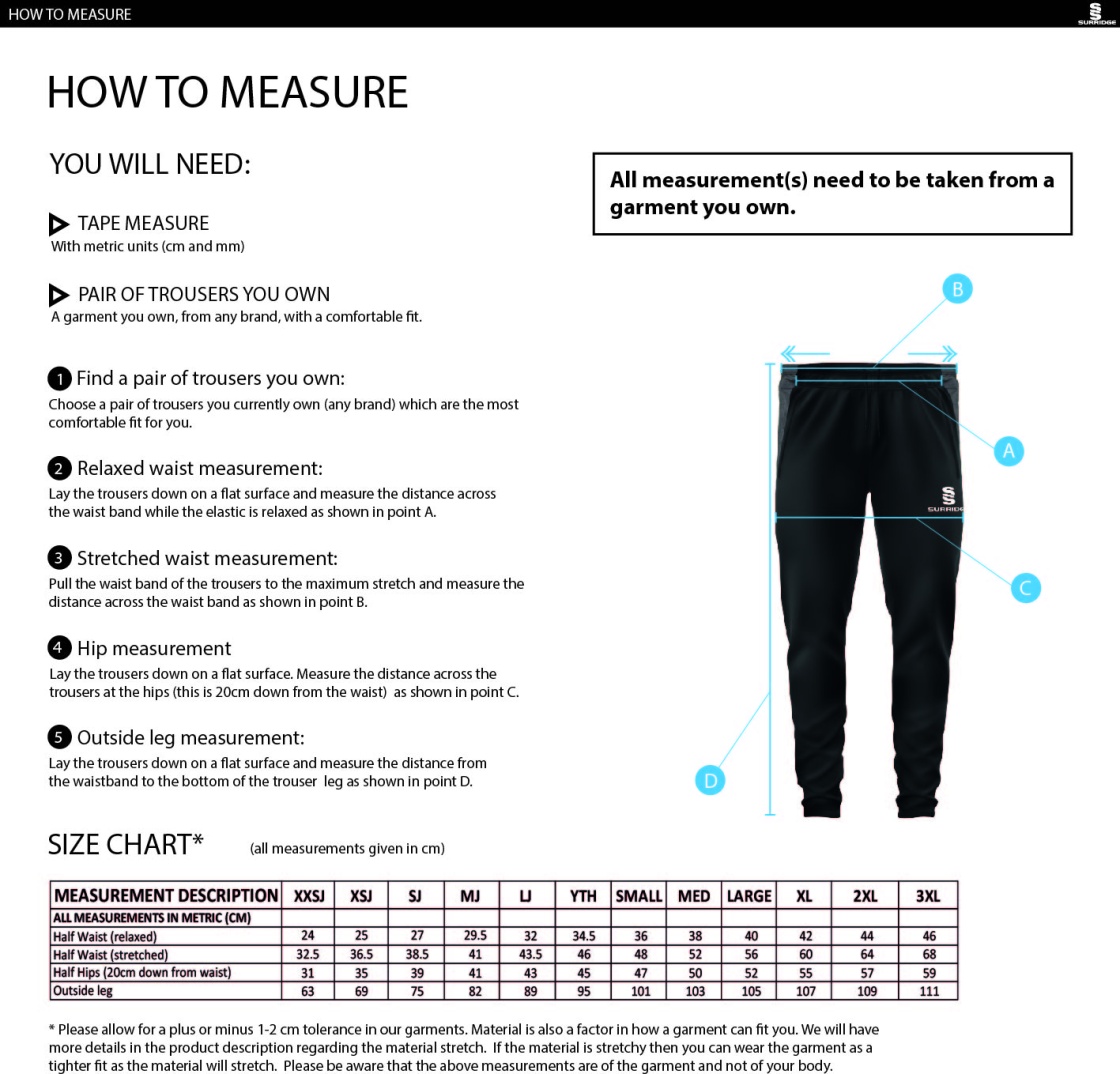 Risley CC - Dual Skinny Pant - Size Guide